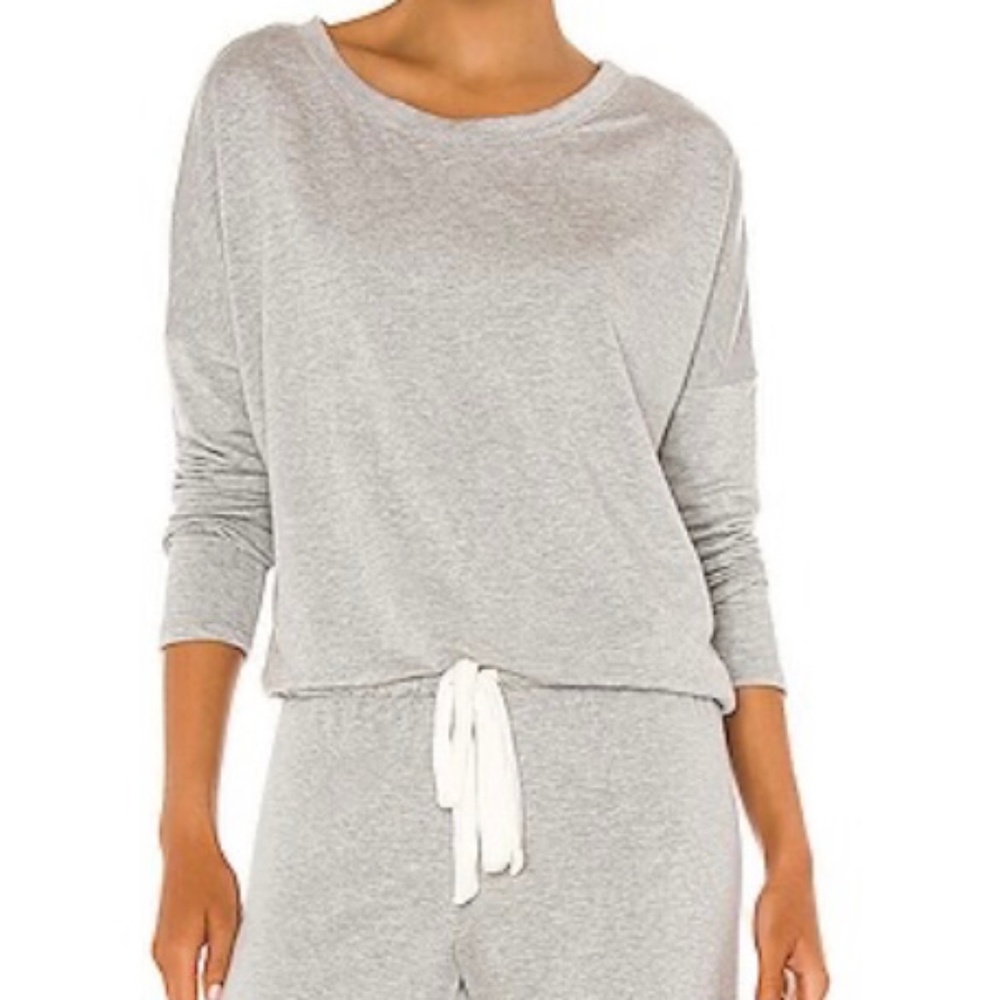 Eberjey Softest Sweats Slouchy Top NWT Heather Grey SMALL